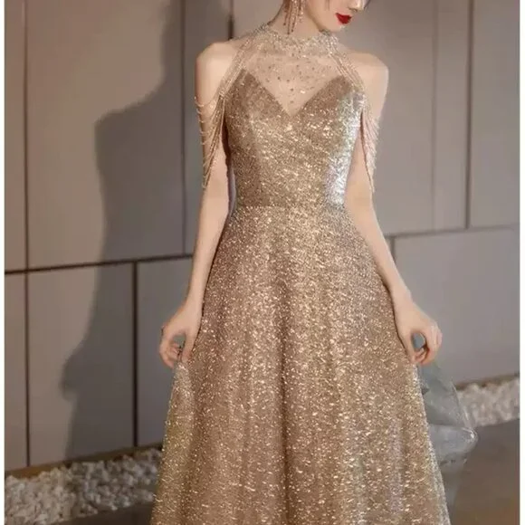 Sparkling Formal Ballgown Maxi Dress - Picture 3 of 5